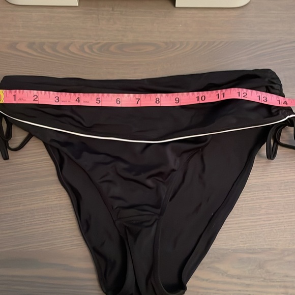Black bikini bottom size 8 USA. Fold over waist with drawstring sides. - Picture 12 of 13